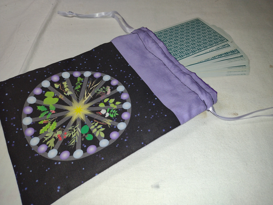 Tarot Bag Or Altar Cloth - Celtic Tree Calendar For Tarot Readings & Divination, Runes, Crystal Reading, Dice