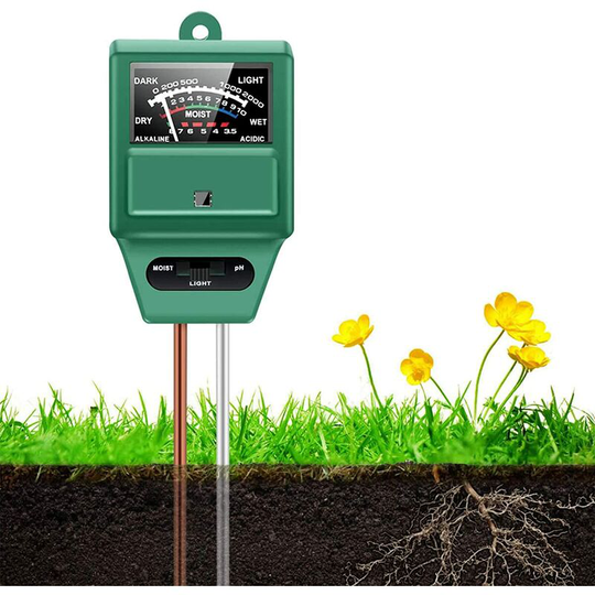 Soekavia - Soil ph Meter, ph Meter for Soil, 3-in-1 Soil Moisture/Light/PH Tester, Test Kit for Garden Plants, Great for The Care of Gardens, Farms,