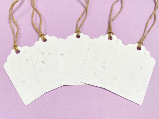 10 White Plantable Seed Paper Tags 280Gsm/Biodegradable Eco Friendly Rectangle Wedding Tags, Gift Favours, Wishing Tree