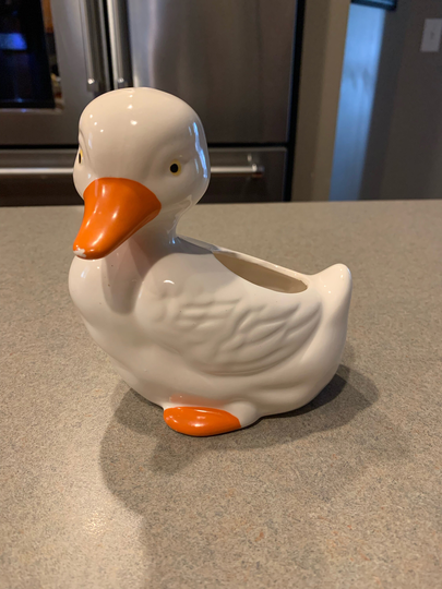 Ceramic Duck Planter Vase Vintage