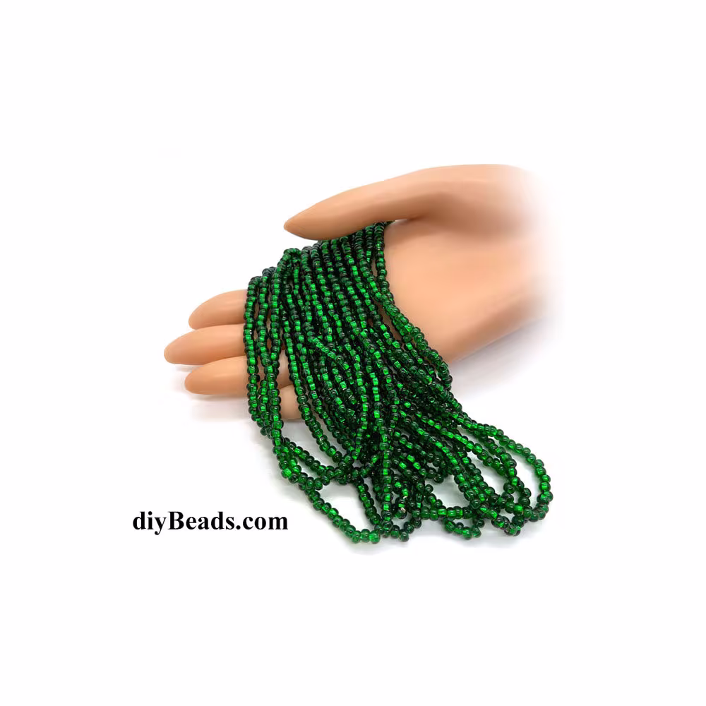 Seed Bead Csb6-57060 Preciosa Czech Glass Beads 6/0 Emerald Silver Lined 20 Grams Diy
