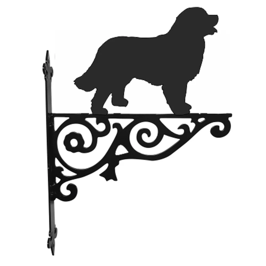 Bernese Mountain Dog Ornamental Hanging Bracket - Contemporary Basket Wall Mounted Decorative Garden Black