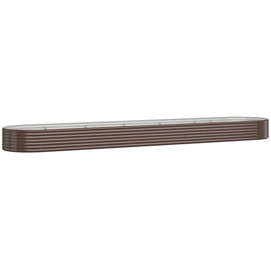 Garden Planter Powder-coated Steel 507x100x36 cm Brown Vidaxl Brown