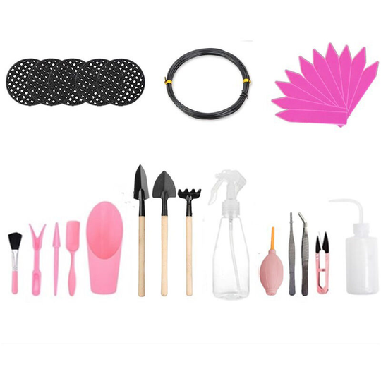 Lifcausal - 30PCS Succulent Plants Tools Mini Garden Transplanting Set Miniature Planting Tool Set Fairy Garden Planting Care Tools Leaf Trimmer Rake