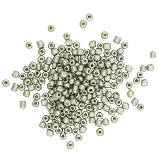 Glass Seed Beads - 4mm To 5mm Metallic Silver 20G Approx 200 Pieces
