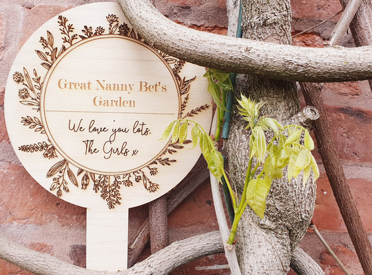 Rustic Wooden Outdoor Garden Planter Plaque - Any Name, Message Sign