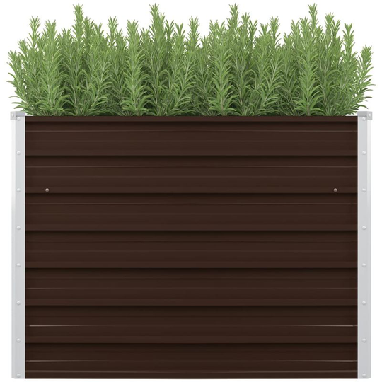 Hommoo - Garden Planter Brown 100x40x77 cm Galvanised Steel