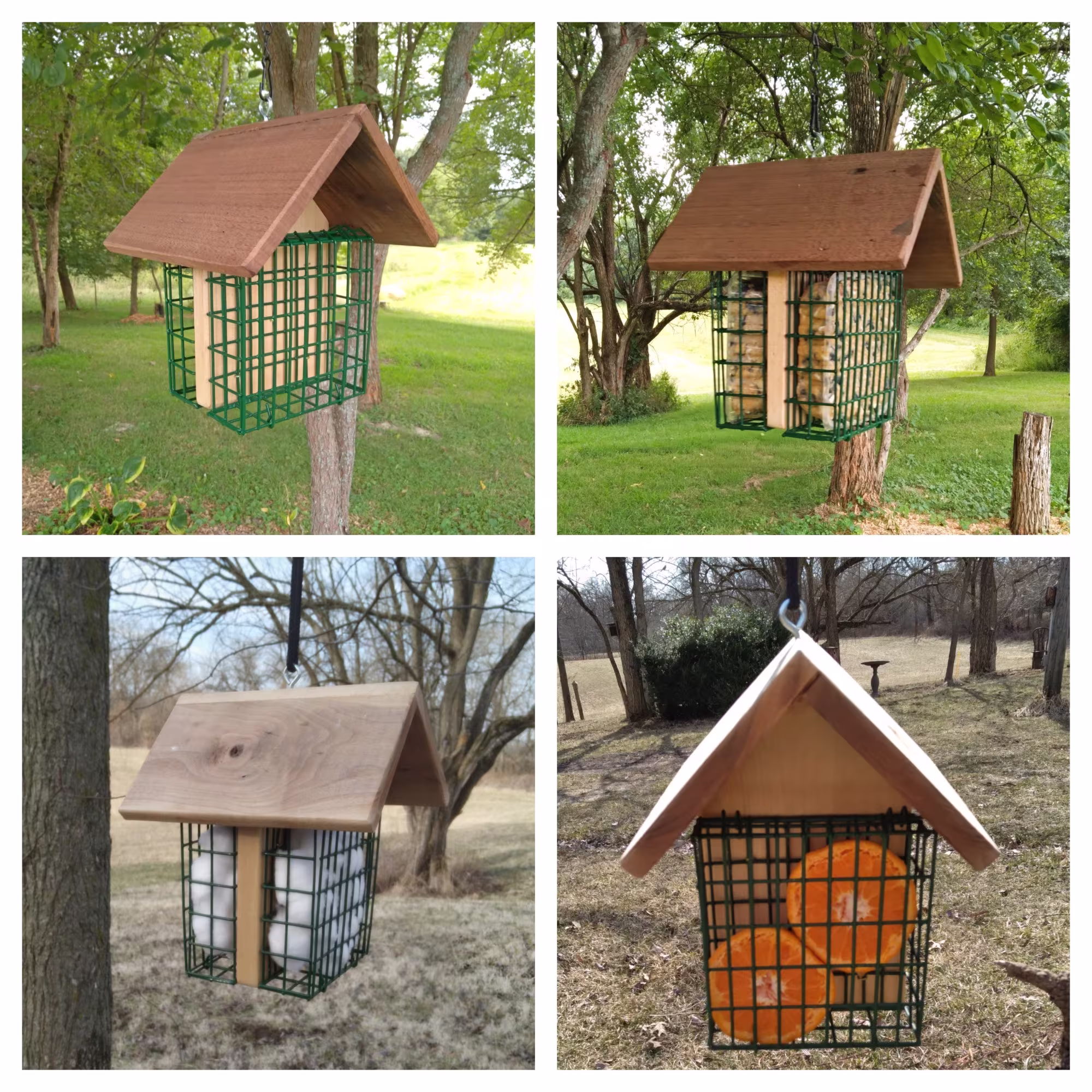 Hanging Bird Feeders With Roof Double Sided Basket For All Seasons Gift Idea Birdwatchers
