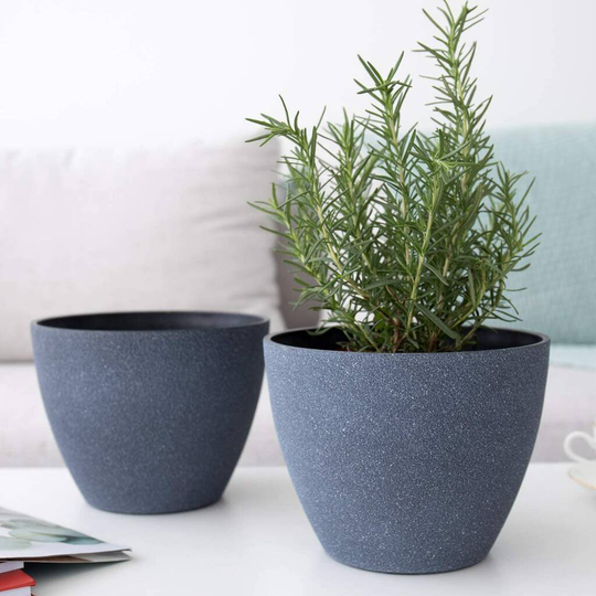 Pack Of Two Minimalist Planters With Drainage Holes