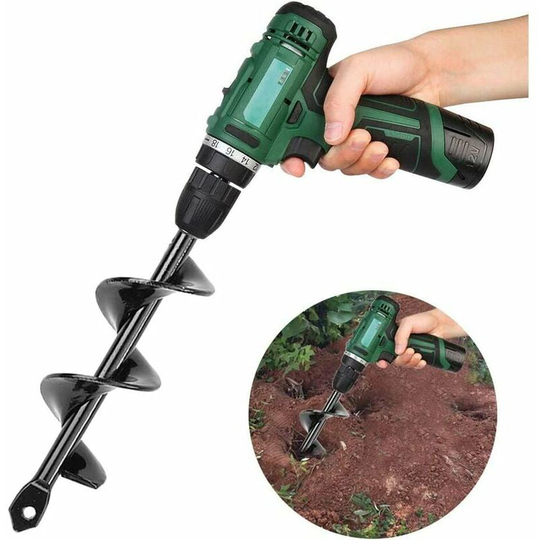 Non-Slip Auger Auger for Spiral Plants, Garden Plants and Flowering Plants 1.6' x 9' - Black