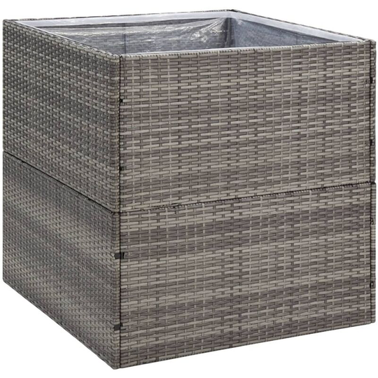 Vidaxl - Garden Planter Grey 80x80x80 cm Poly Rattan Grey