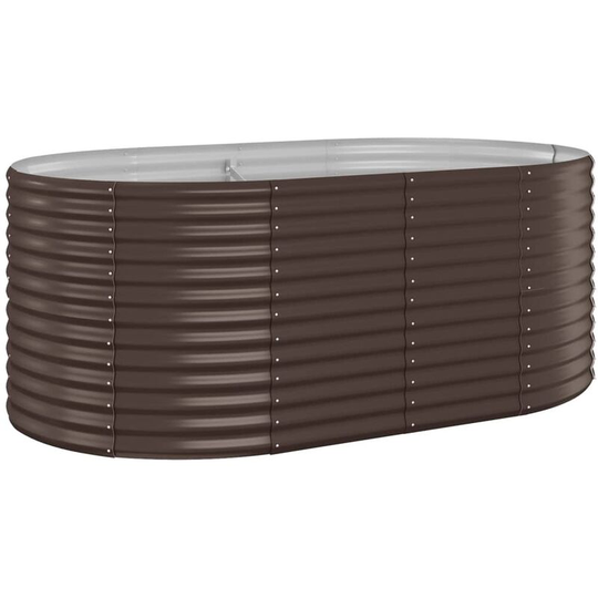 Garden Planter Powder-coated Steel 175x100x68 cm Brown Vidaxl Brown