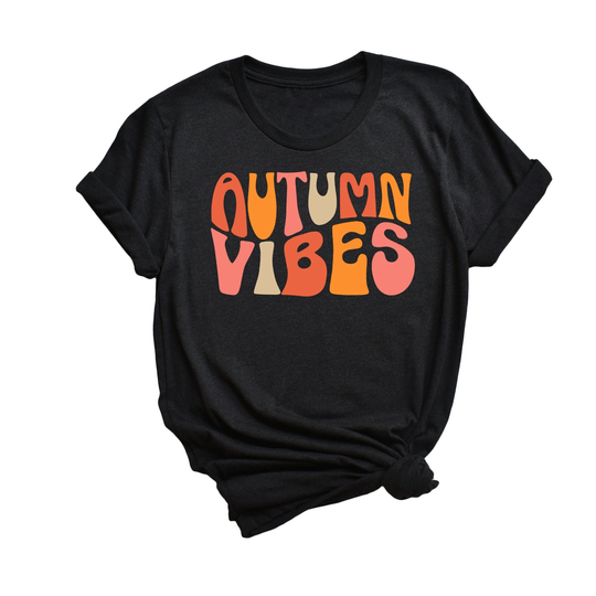 Autumn Vibes Fall Graphic Tee, Graphic Tee, Mom T-Shirts, Fall Cute Holiday Seasonal Shifts, Gifts