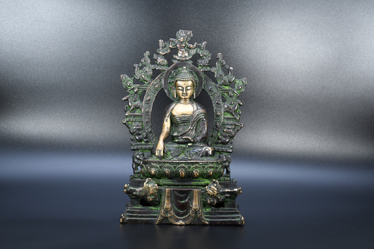 Rare Meditation Tibetan Sitting Buddha Statue Buddhism Buddhist Antique Sculpture Shakyamuni Healing Medicine Figurine Blessing Decoration