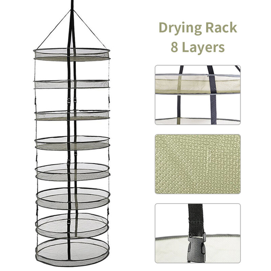 Hanging Drying Rack 8 Layers Detachable Folding Herb Drying Net Clip on Mesh Dryer Net