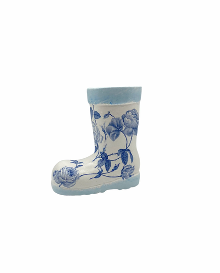 Mini Wellington Boot Planter, Chinoiserie Plant Pot, Garden Decor, French Vintage Floral Wellie Planter