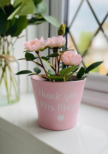 Teacher Thank You Plant Pot End Of Term Gift Personalised Flower Planter Teaching Assistant Classroom Helper