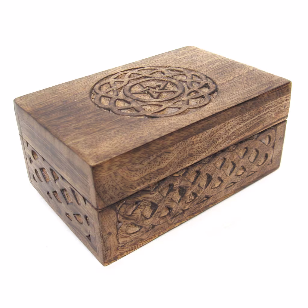 Celtic Circle Pentagram Wood Box