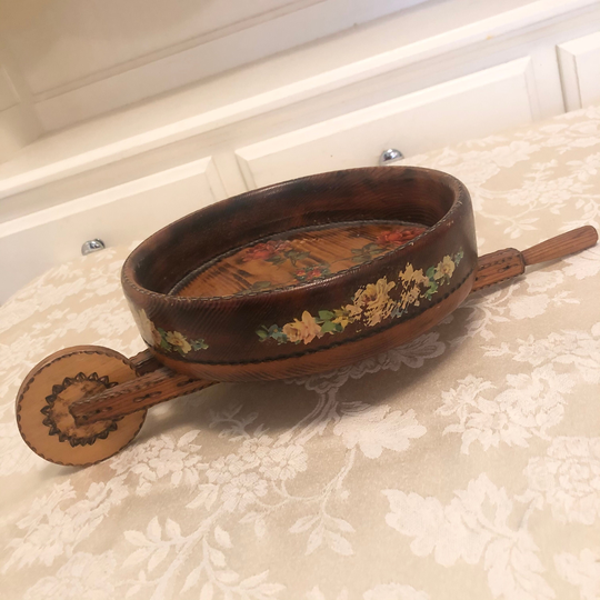 Wooden Wheel Barrel Pot Holder Plant Water Tray Planting Planter Decorative Indoor