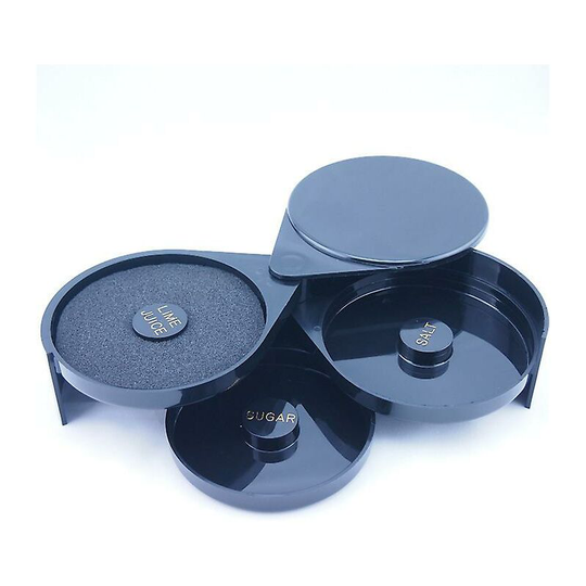 FlkwoH Three-layer Salt Side Box Plastic Sugar Side Box Juice Cocktail Seasoning Box Salt Dipper Bartender Salt Rimmer