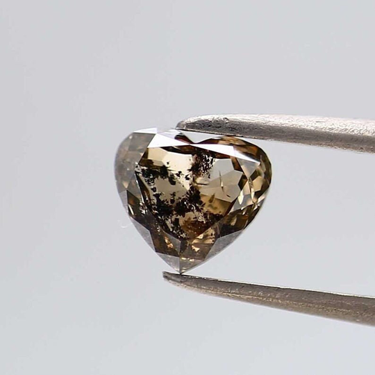 0.83 Ct Natural Salt & Pepper Diamond Heart Shape Brown Color For Engagement Ring