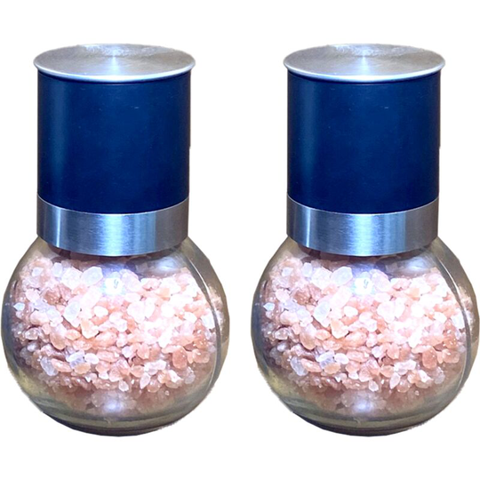 Compact Salt and Pepper Grinder Set with Adjustable Coarseness - Fully Ceramic black