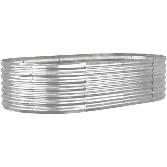 Garden Planter Powder-coated Steel 152x80x36 cm Silver Vidaxl Silver