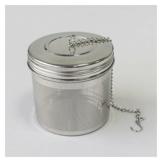 Bearsu - Pack Large Tea Infuser Infuser Loose Leaf Spice Tea Infuser for Kitchen, 18/8 304 Stainless Steel, Threaded Lid, Chain Hook, Extra Fine Mesh