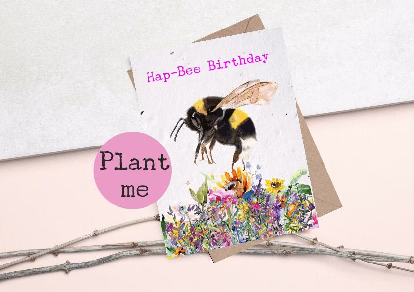 Plantable Seed Cards Eco Friendly Cards Paper Bumblebee Birthday Card