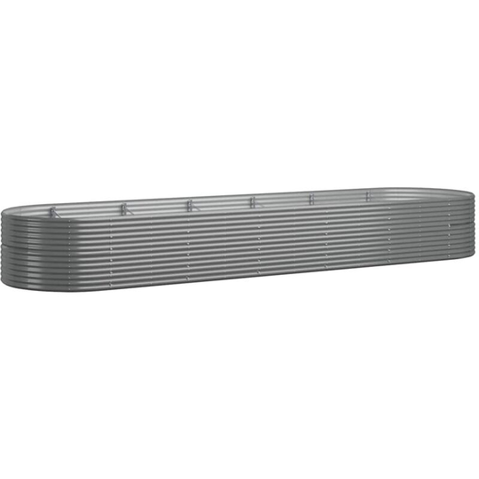 Garden Planter Powder-coated Steel 510x140x68 cm Grey Vidaxl Grey