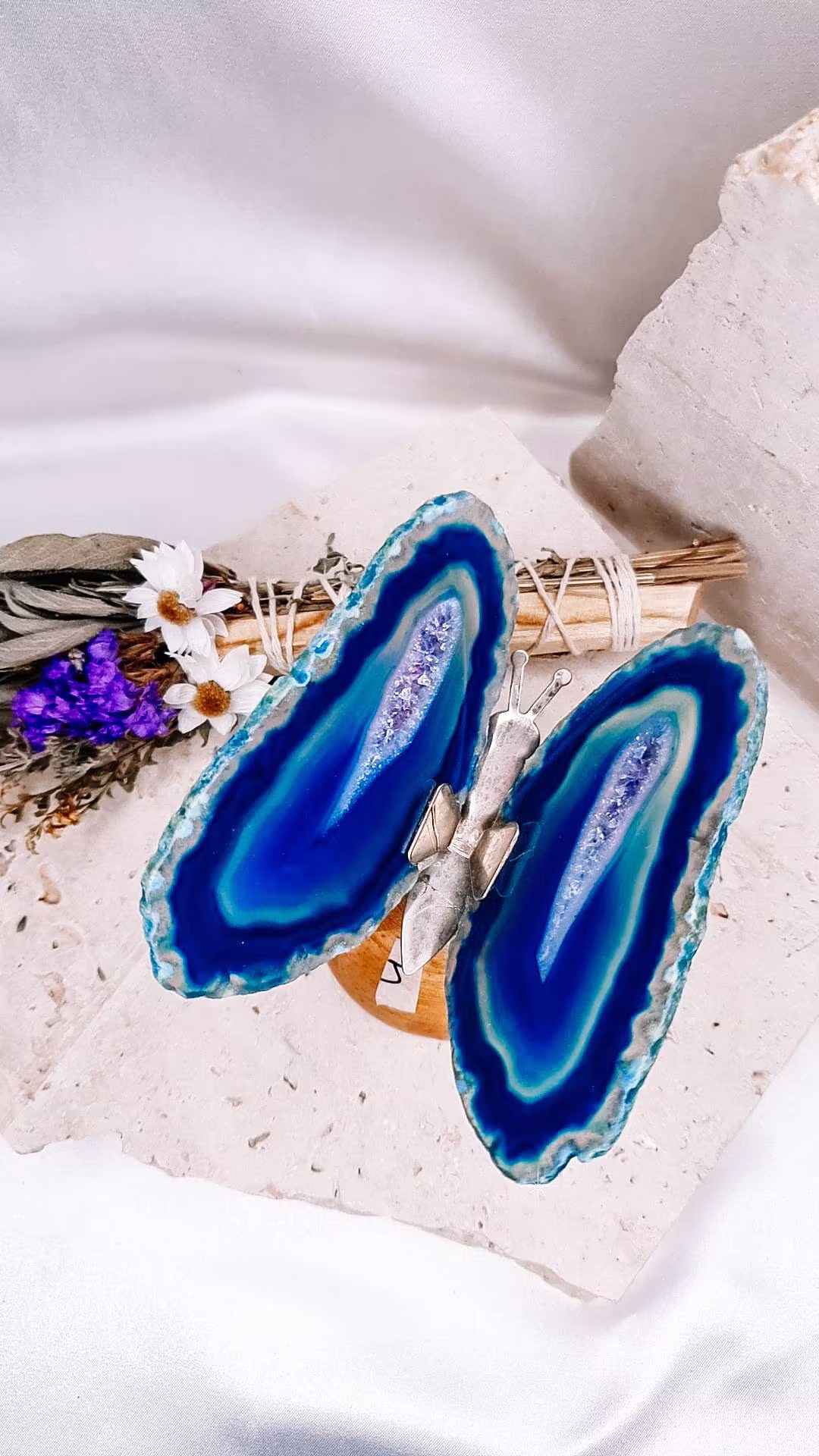 Crystal Agate Butterfly Protection | Palo Cleansing Wand Bundle