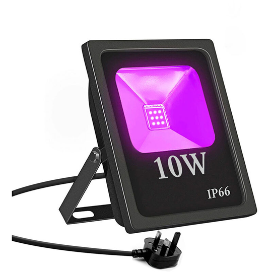 Asupermall - led Black Light 10W Blacklight Flood Light with Plug IP66 Waterproof Outdoor Security Lights for Yard Garden Plant Growing Party Glow in