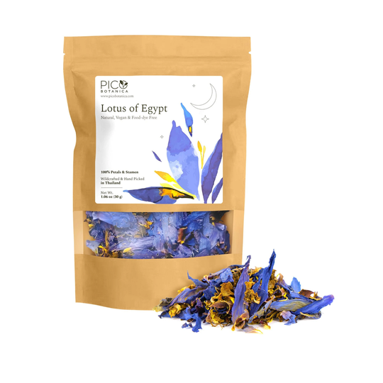 Blue Lotus Flower - Organic Dried Egyptian Lotus Herb C/S 100% Petals & Stamens Sacred Lily Of Nile Ceremonial Grade Nymphaea Caerulea 30G