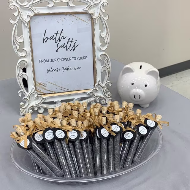 5Pcs Black Salt Test Tubes, Bridal Shower Gift Box Ideas, Bath Shots For Bags, Small Bath Favors, Black Party Favors Guests