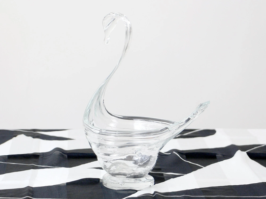 Large Vintage Glass Planter Swan Denmark 70S #2