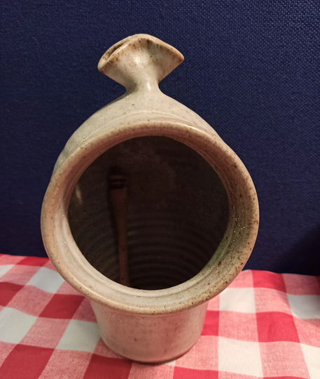 Vintage Salt Pig With Spoon. From The National Trust. Good Condition