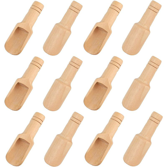 Mini Wooden Spoon, 12pcs 7.5cm Small Salt Spoon, Bath Wooden Spoon, Mini Wooden Scoop, Spoon Spice Scoop, Bath Salt Scoop for Kitchen, Milk, Coffee,