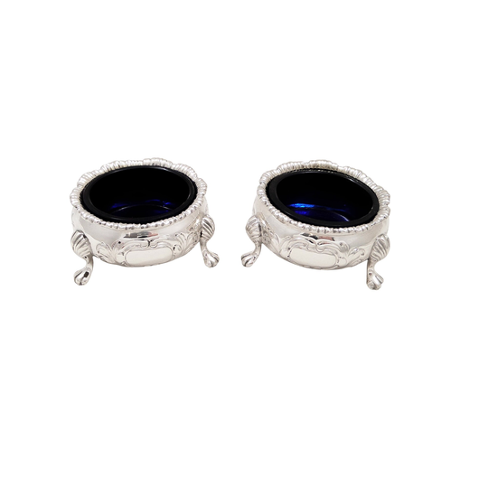 Pair Of Antique Victorian Sterling Silver Salts 1872