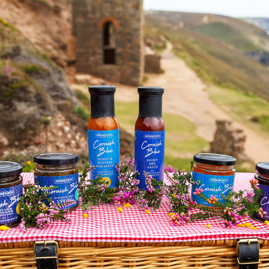 Five Cornish Blue Flamingo Bottle Preserves