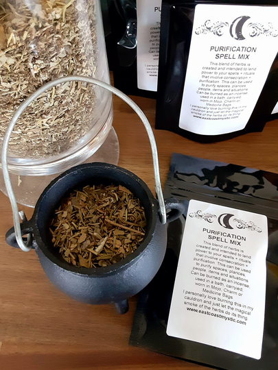 Purificaton Herbal Spell Mix, Incense, Bath, Floor Wash, Smudging, Cauldron Herbs, Purify Energies, Let It All Go