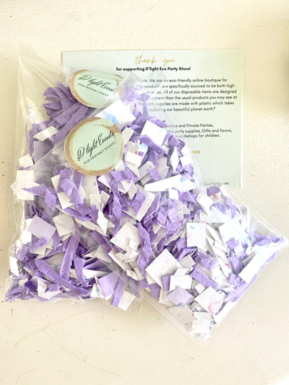 2 Bags Of Purple Seed Paper Confetti | Lavender Eco Friendly & Biodegradable