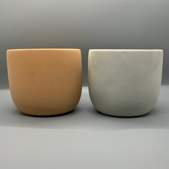 Small Concrete Planter Set Of 2 | Minimalist Plant Pot Boho With Drainage Modern Indoor Flower Inch Pots