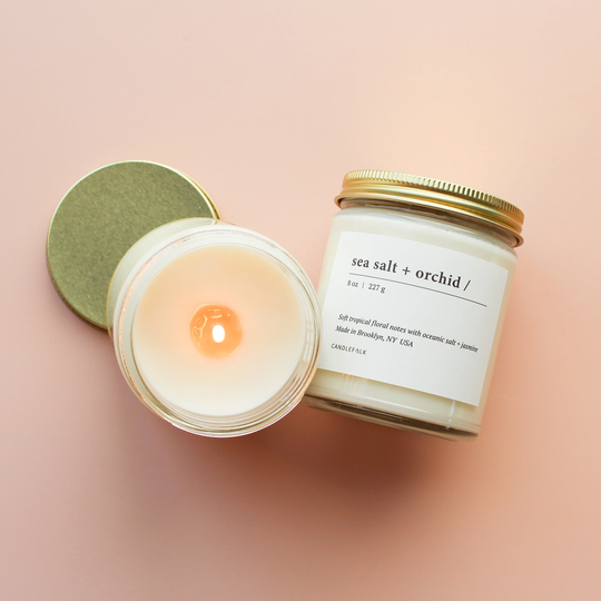 Sea Salt + Orchid - 8 Oz Soy Candle Hand-Poured Candlefolk