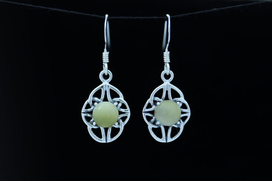 Celtic Knot Scottish Marble Stone Earrings - Four Seasons Hallmarked 925 Sterling- Design Scotland Edinburgh