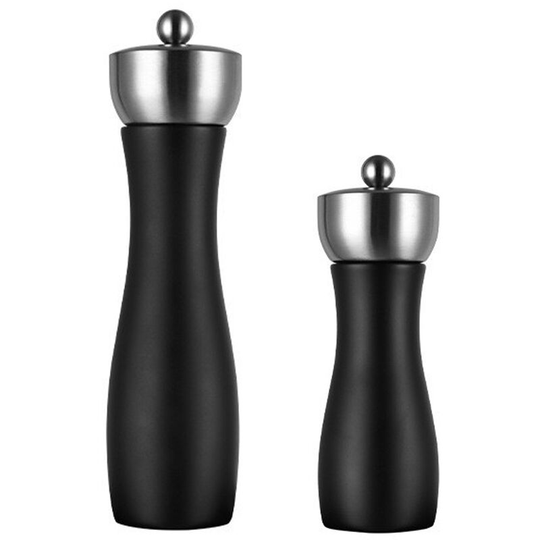 Salt and Pepper Grinders Refillable Set,Solid and Durable Salt Grinders Suited for Sea Salt,Peppercorn 6+8 inch (color box)
