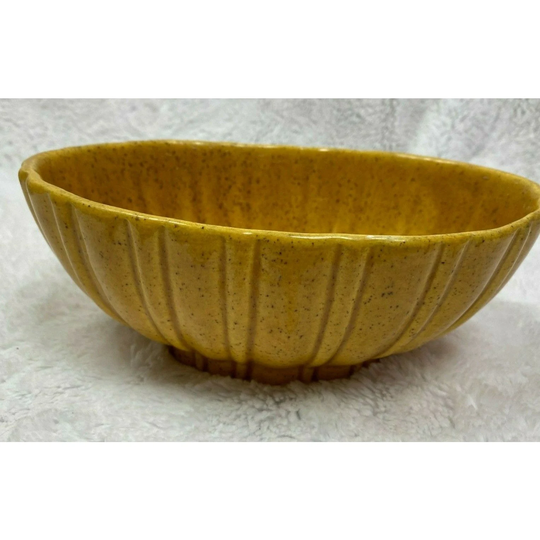 Vintage Mcm Haeger Pottery 40208 Yellow Brown Fleck Planter Bowl Usa