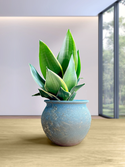 Small Ocean Blue Vase
