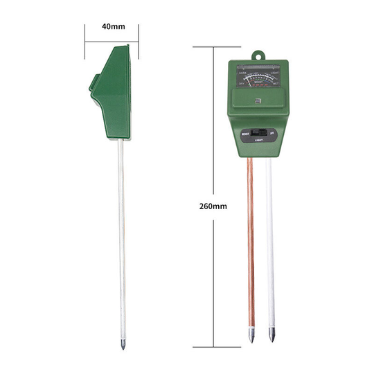 Soil pH Meter, 3 in 1 Soil Moisture/Light/PH Tester Garden Plant Care Tool Kits Ideal for Garden Lawn Farm Indoor Outdoor Applications (Green)