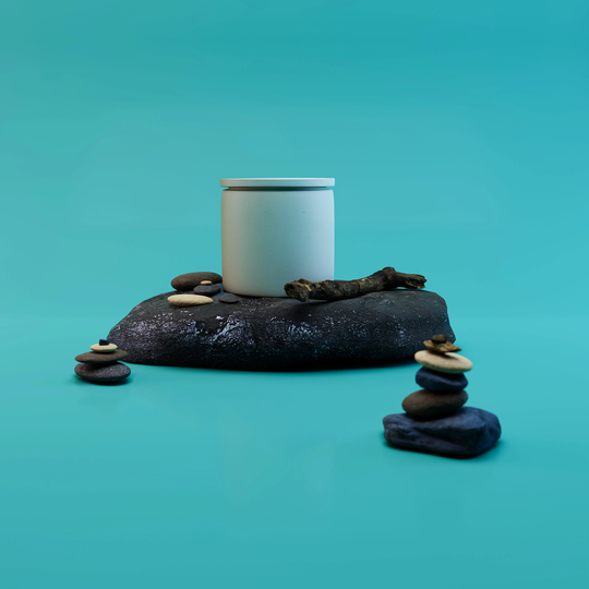 Beach Days Candle | Blue Jesmonite Sea Salt, Seaweed, Juniper & Cocoa Butter 100% Natural Soy Wax Scented Vegan Cruelty-Free
