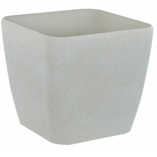 Azuma - Square Plant Pot With Sandstone Effect Plastic Garden Home Gardening Planter Accessory For Flowers Herbs Trees Plants Indoor/Outdoor Use